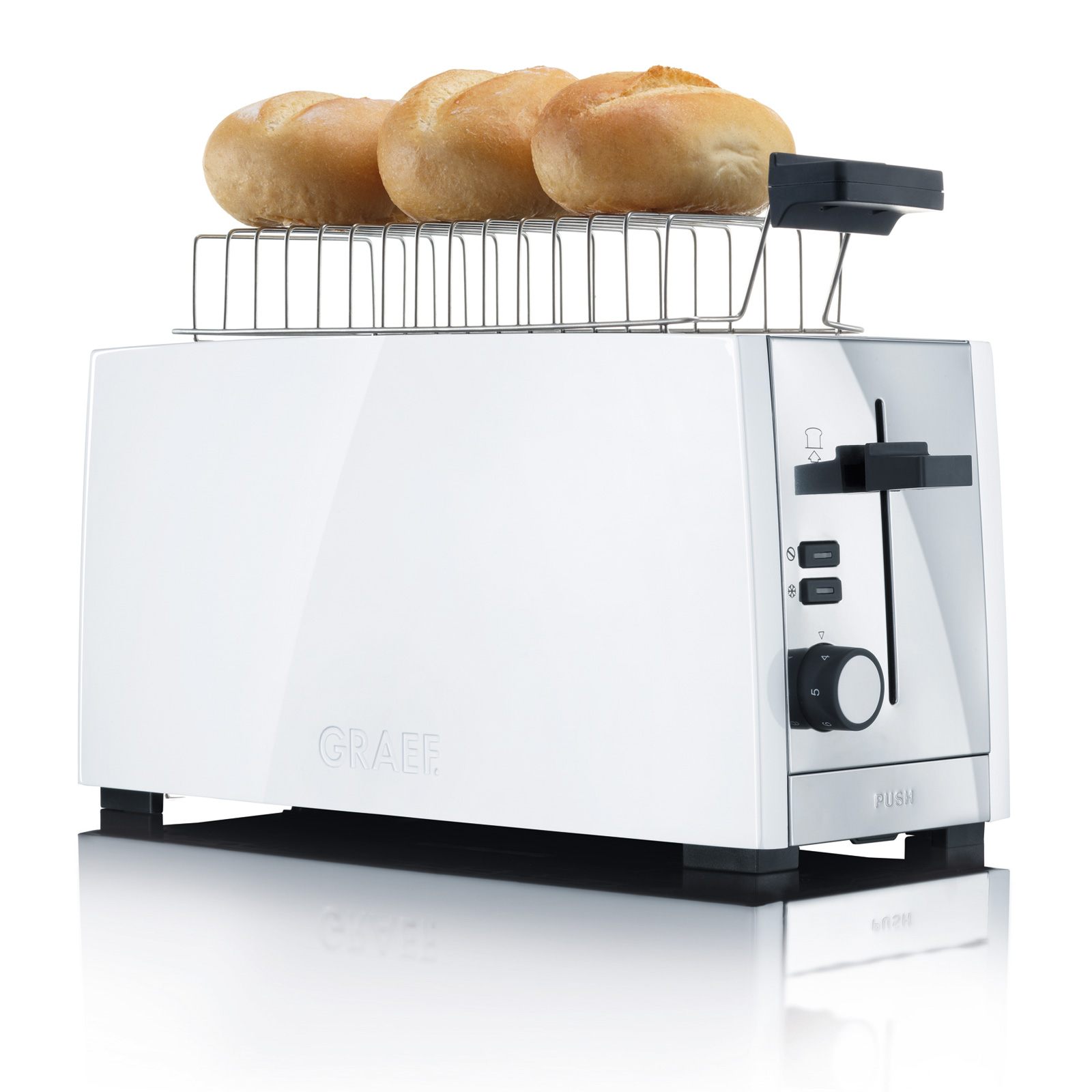 Graef Toaster 4 Scheiben mit Langschlitz  weiß TO101