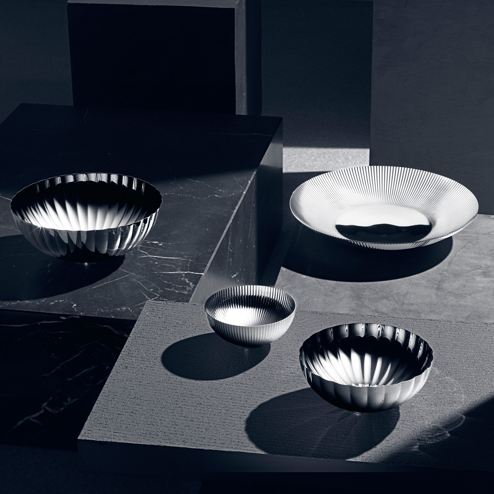 Georg Jensen Bernadotte Schale hoch mittel 17,5cm Edelstahl