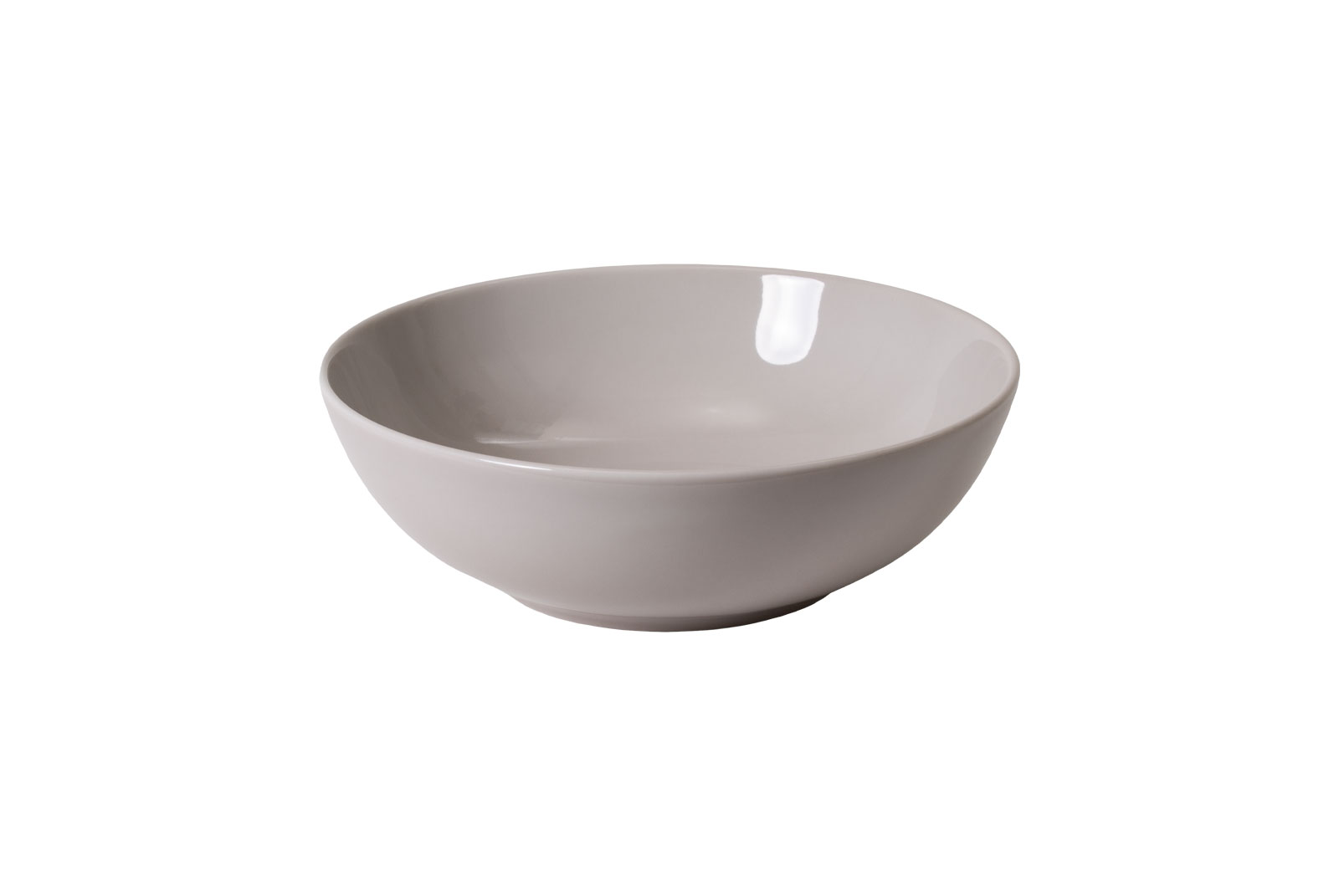 Die Dibberl One Color pearl ist eine Porzellanschale mit taupefarbener Glasur.