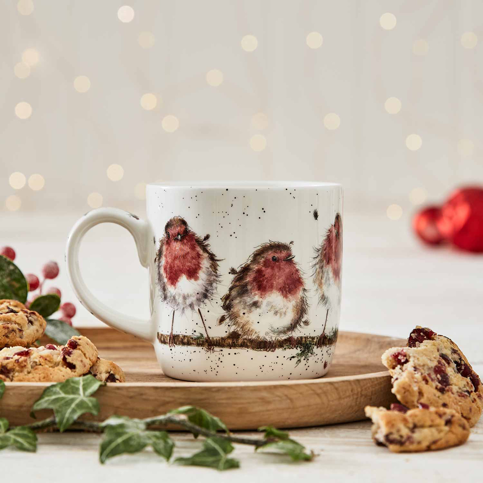 Royal Worcester Wrendale Designs Becher Rockin Robins 0,31ltr.