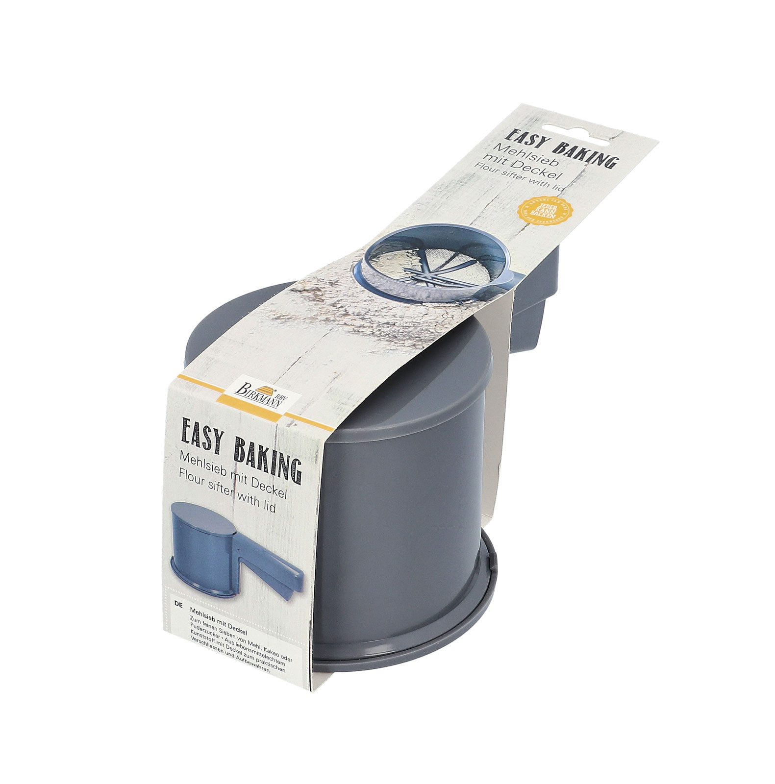 RBV Birkmann Easy Baking Mehlsieb mit Deckel und Boden